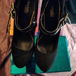 Charlotte Russo Black Mary Jane Heels Size 9